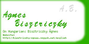 agnes bisztriczky business card